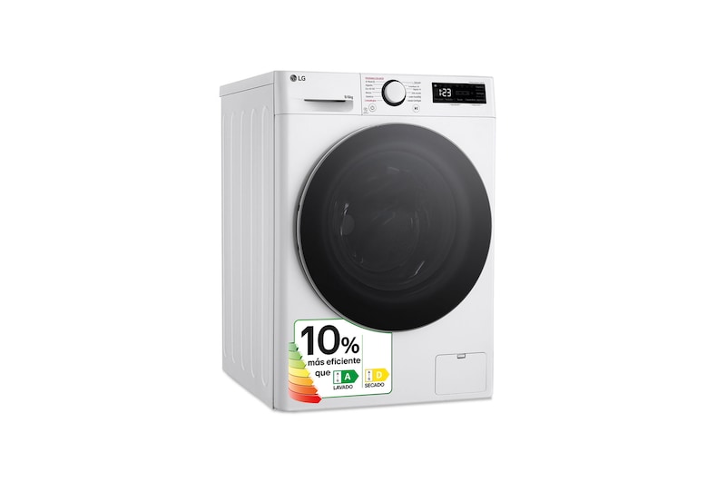 LG 9/6 kg y 1400 rpm Lavasecadora en Blanco, F4DR6009A1W