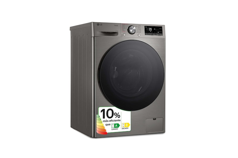 LG Outlet Lavasecadora inteligente AI Direct Drive™, Turbowash 360º, 9/6kg, 1400rpm, Un 10% más eficiente que A(lavado) /D(secado), Inox, Serie 700, F4DR7009AGS.OUTLET