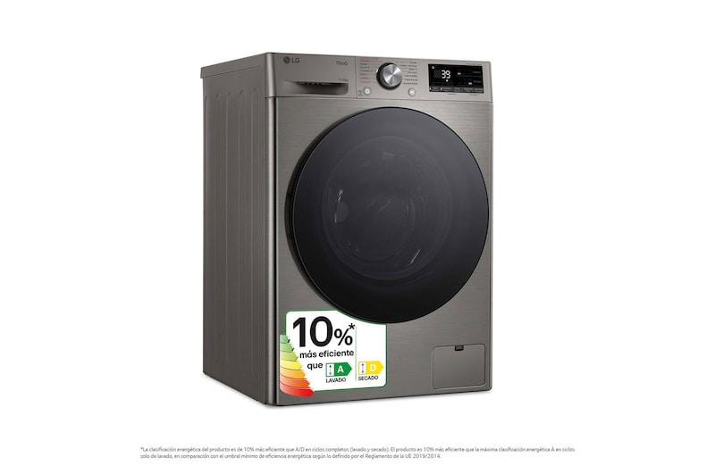 LG Lavasecadora inteligente AI Direct Drive TM, Turbowash 360º, 11/6kg, 1400rpm, Un 10% más eficiente que A(lavado) /D(secado) Inox antihuellas, Serie 700, F4DR7011AGS