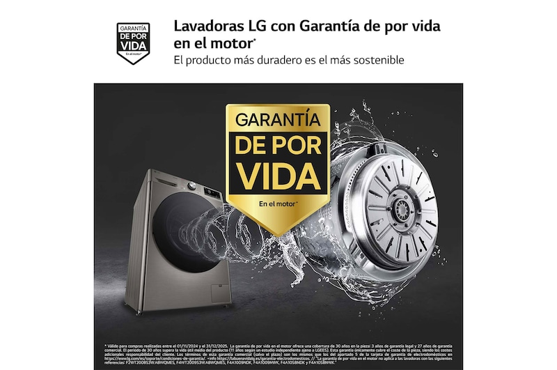 LG Lavasecadora inteligente AI Direct Drive TM, Turbowash 360º, 11/6kg, 1400rpm, Un 10% más eficiente que A(lavado) /D(secado) Inox antihuellas, Serie 700, F4DR7011AGS