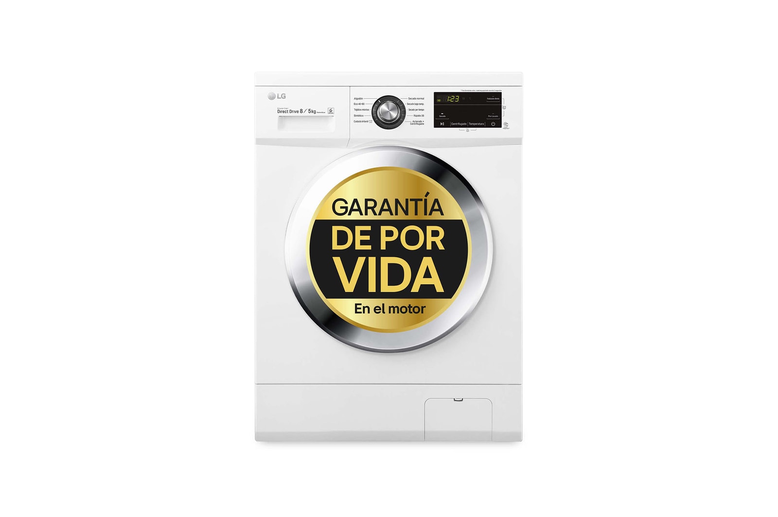 LG Lavasecadora Inverter Direct Drive 8/5kg, 1400rpm, Clasificación D(lavado)/E(secado), Blanca, Serie 100, F4J3TM5WD