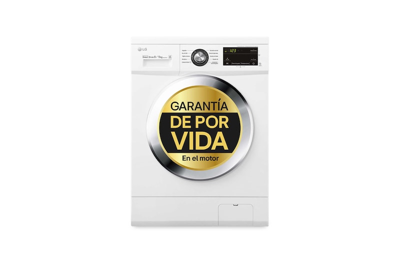 LG Lavasecadora Inverter Direct Drive 8/5kg, 1400rpm, Clasificación D(lavado)/E(secado), Blanca, Serie 100, F4J3TM5WD