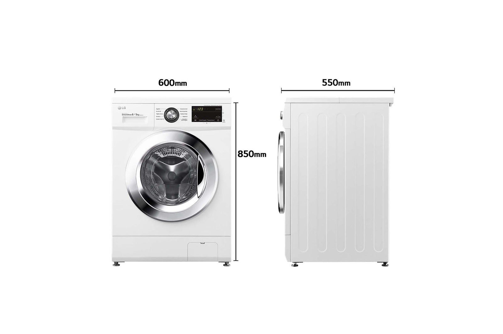 LG Lavasecadora Inverter Direct Drive 8/5kg, 1400rpm, Clasificación D(lavado)/E(secado), Blanca, Serie 100, F4J3TM5WD