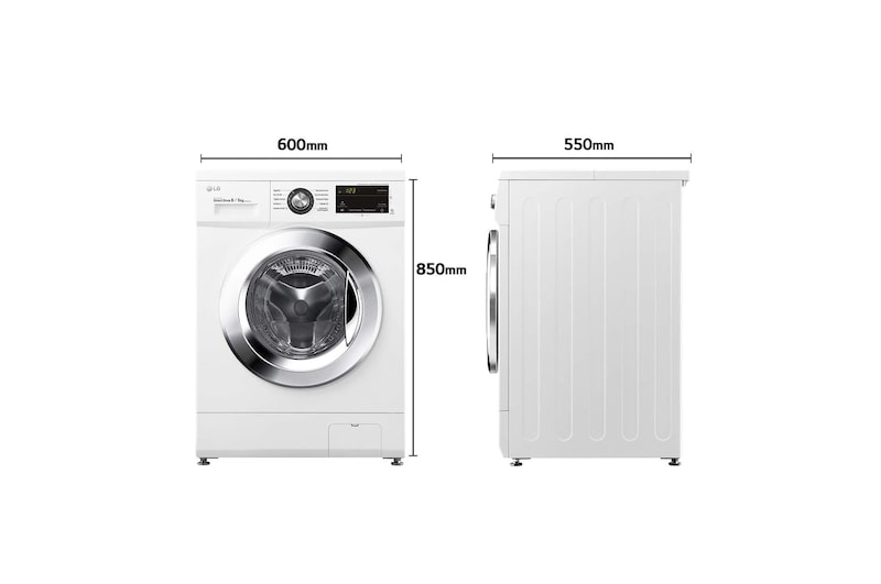 LG Lavasecadora Inverter Direct Drive 8/5kg, 1400rpm, Clasificación D(lavado)/E(secado), Blanca, Serie 100, F4J3TM5WD