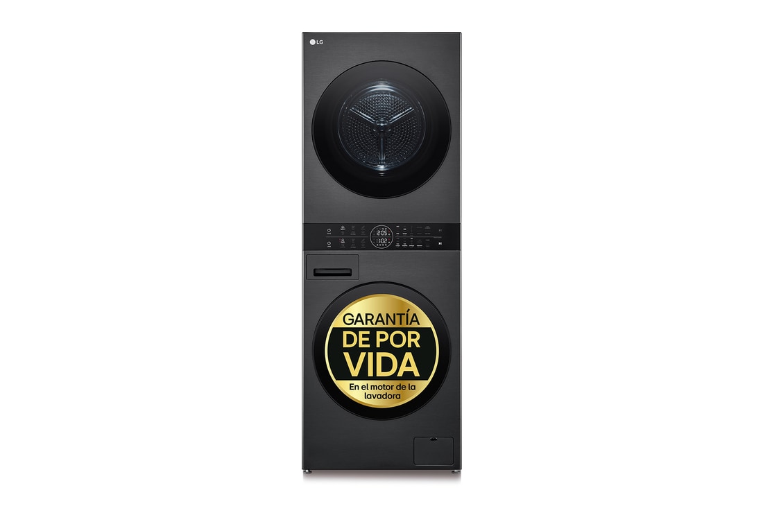 LG Torre de lavado y secado | LG WT1210BBF, Direct Drive con inteligencia artificial, Bomba de calor Dual Inverter, 12kg lavado, 10kg secado, 1400rpm, clasificación A-10/C, WT1210BBF