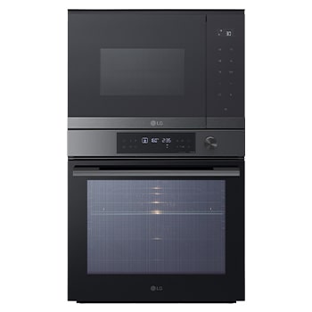 Vista frontal de Outlet Conjunto de horno y microondas Black Matt Edition WSMG7625BB.OUTLET