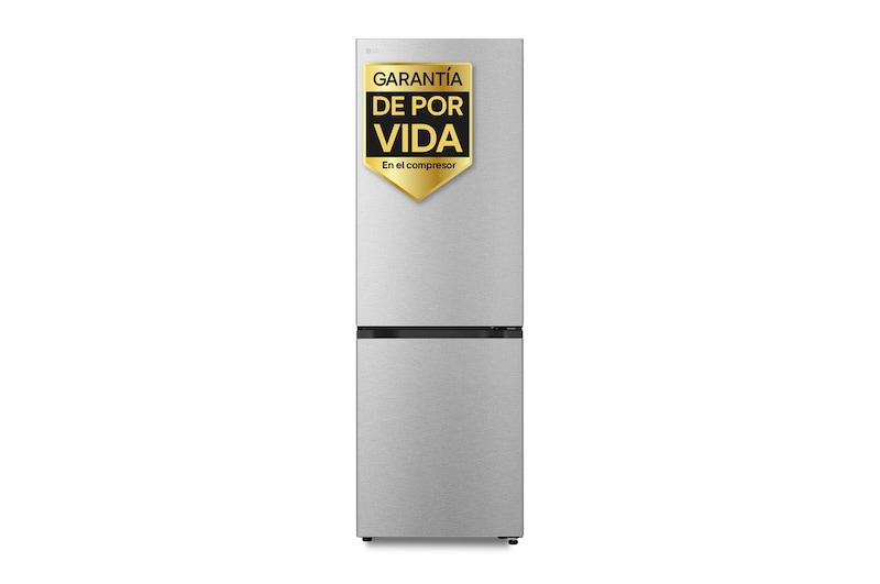 Vista frontal de Outlet Frigorífico Combi | LG DoorCooling+, 1.86m, capacidad de 333l, Serie 700, Clasificación A, acero texturizado antihuellas GBBS716AMB.OUTLET