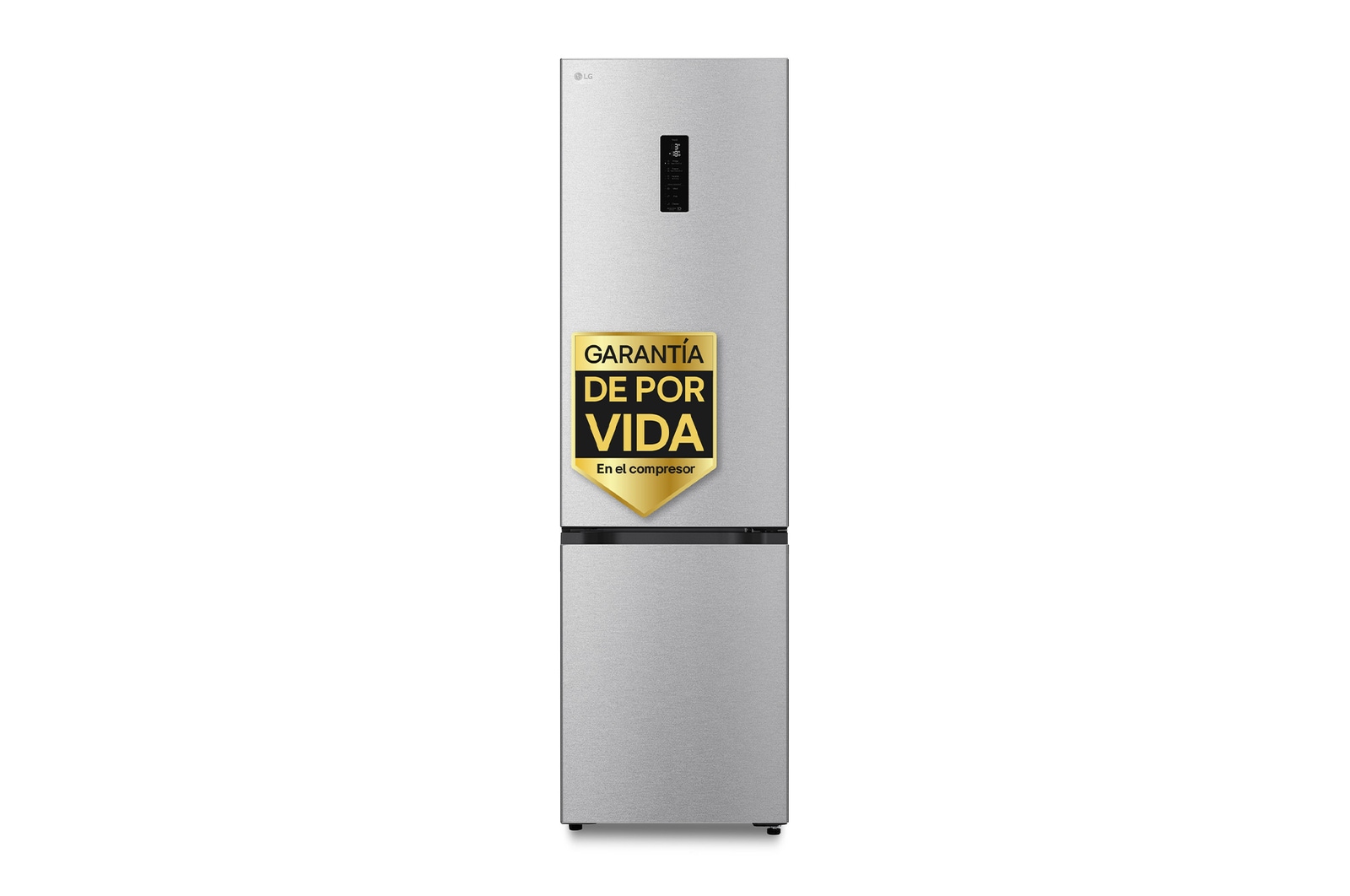 Vista frontal de Frigorífico Combi | LG GBBS727CMB DoorCooling+, 2,03m, capacidad de 375l, Serie 700, Clasificación C Acero texturizado antihuellas GBBS727CMB