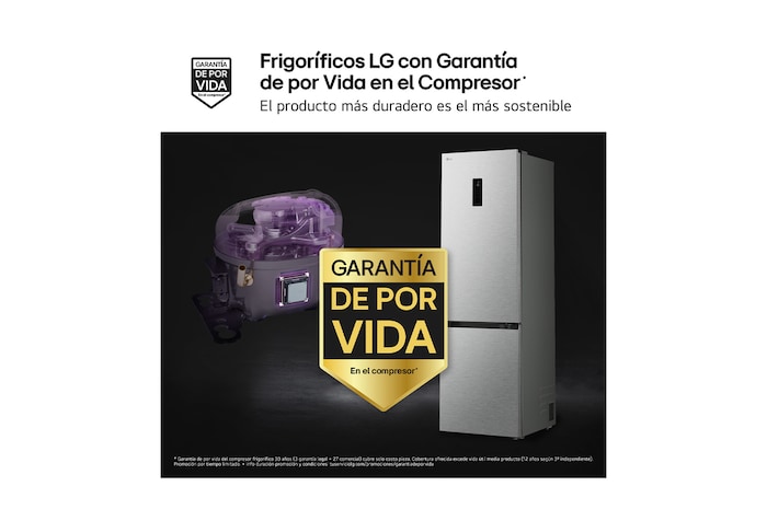 Frigoríficos LG con Garantía de por Vida en el Compresor*