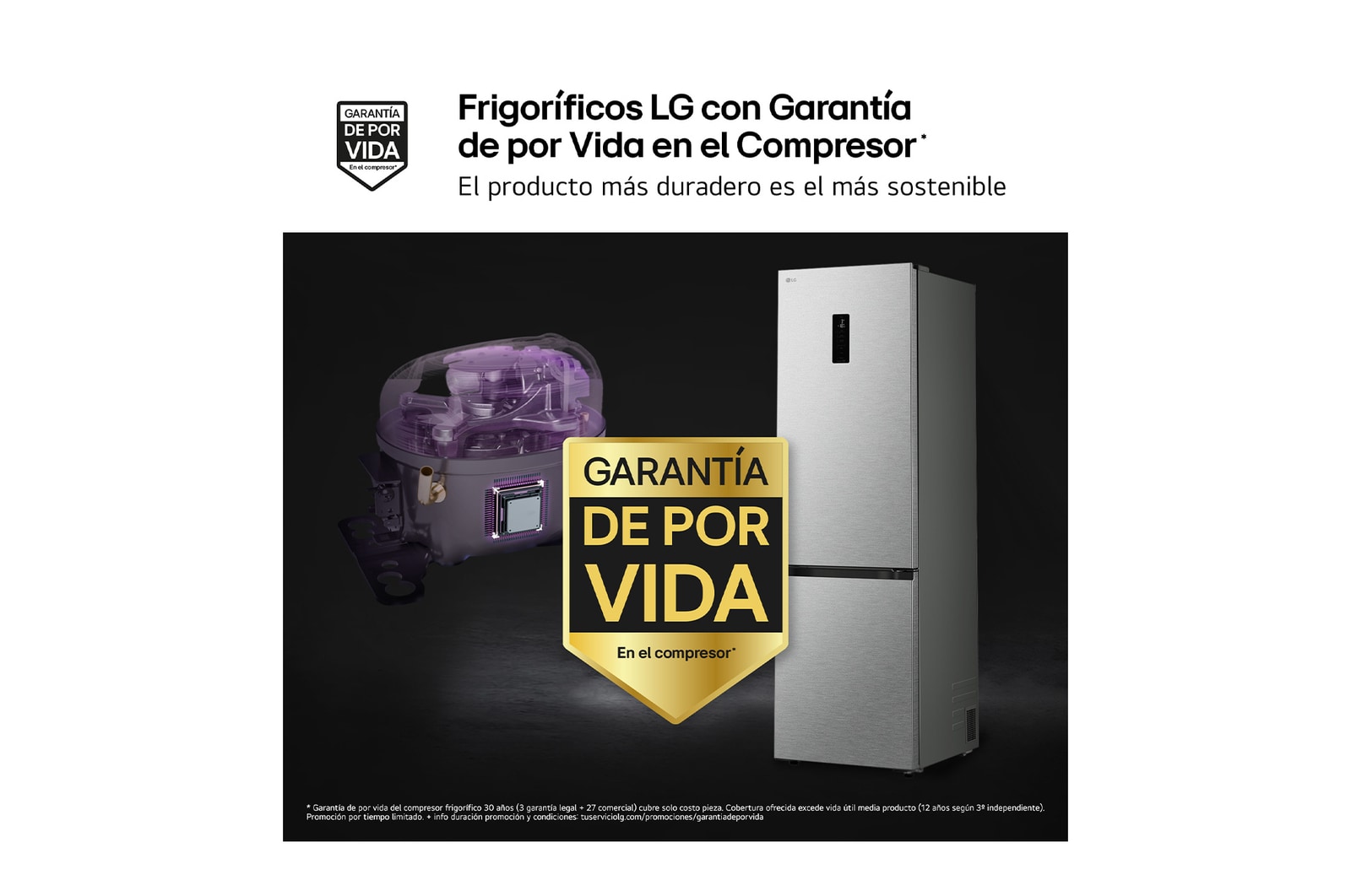Frigoríficos LG con Garantía de por Vida en el Compresor*