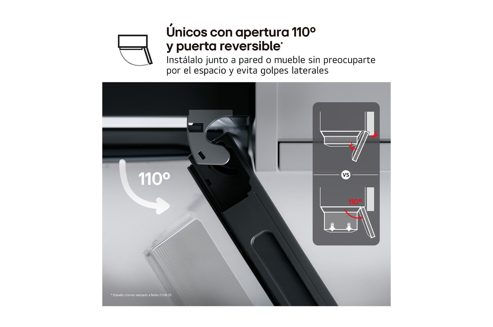 Únicos frigoríficos con apertura 110º y puerta reversible.