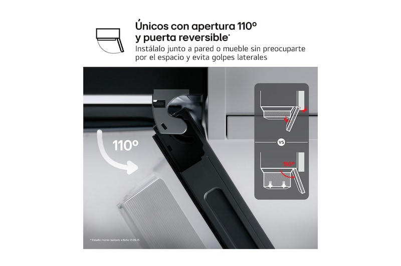 Únicos frigoríficos con apertura 110º y puerta reversible.