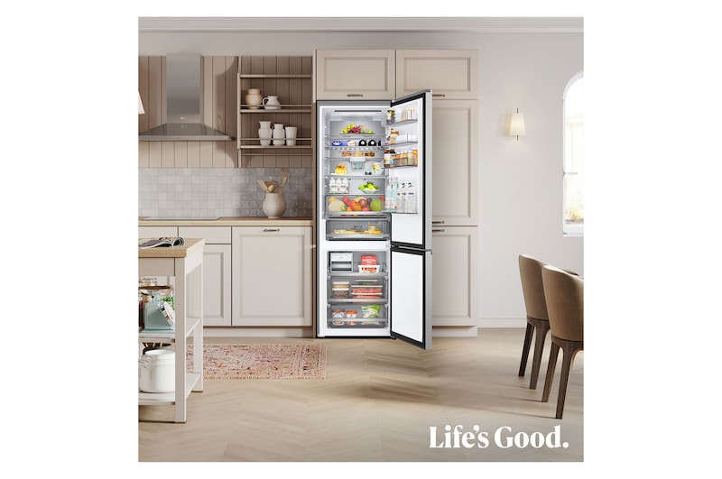 LG Frigorífico Combi | LG GBBW726CMB DoorCooling+, 2,03m, capacidad de 465l, Serie 700, Clasificación C,acero texturizado antihuellas, GBBW726CMB