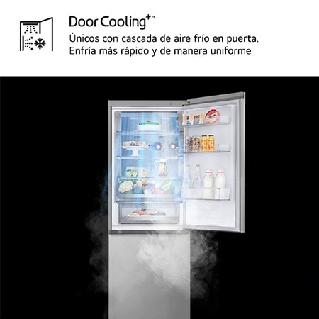 Frigorífico Combi Door Cooling+, 1,86m, Clasificación D, capacidad de 374l, inox antihuellas. Serie 700