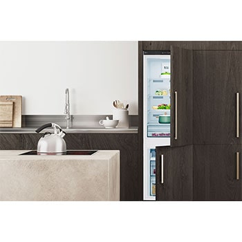 Refrigerator in kitchen