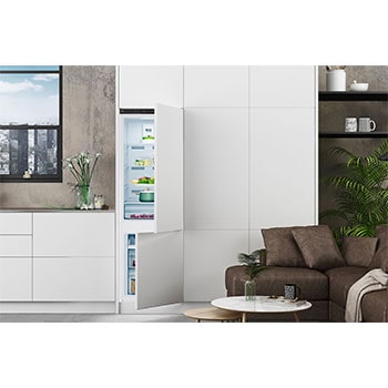 Refrigerator in living area