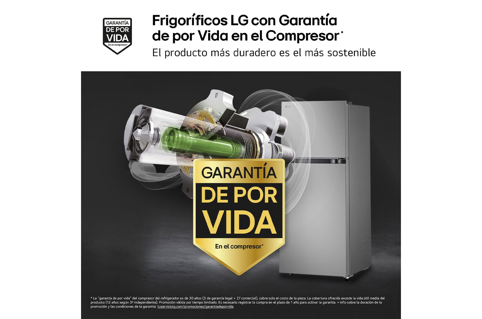 LG Frigorífico Dos Puertas | LG GTBV22PYNJ, Total No Frost, 1,45m, Clasificación E, Inox antihuellas, GTBV22PYNJ