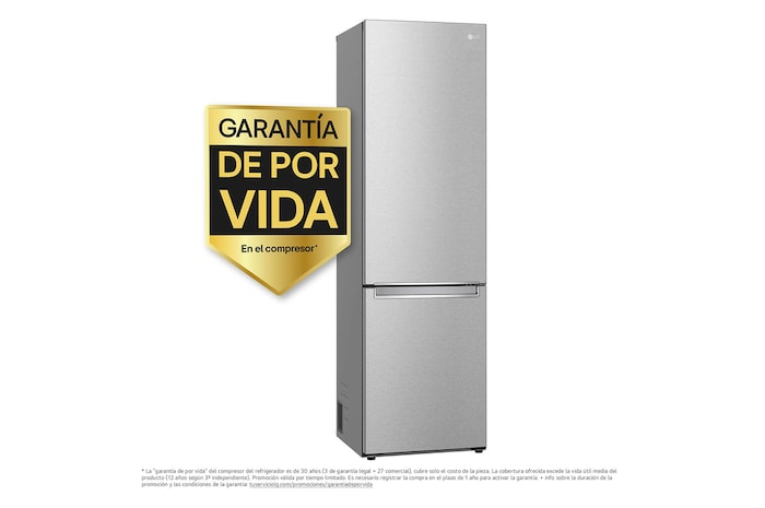 LG Frigorífico Combi Door Cooling+, 2m, Clasificación Un 20% más eficiente que A, capacidad de 419l, acero texturizado antihuellas. Serie 900, GBB92MBB3P