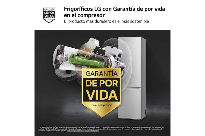 LG Frigorífico Combi Door Cooling+, 2m, Clasificación Un 20% más eficiente que A, capacidad de 419l, acero texturizado antihuellas. Serie 900, GBB92MBB3P