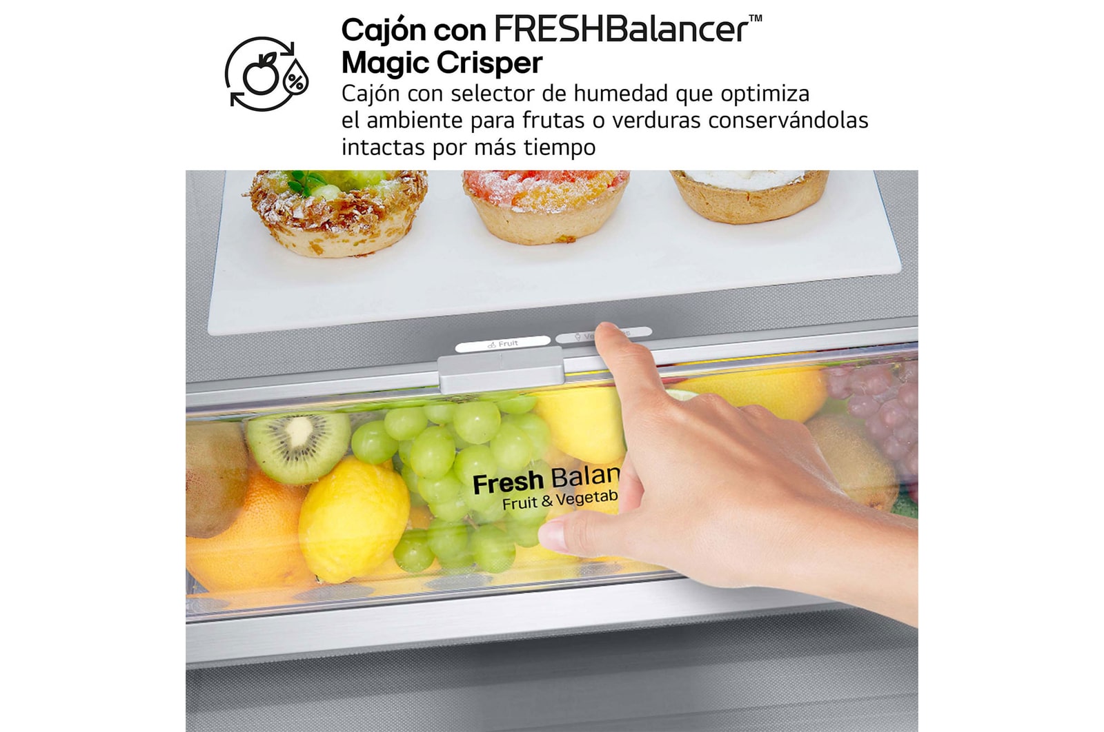 LG Frigorífico Combi Door Cooling+, 2m, Clasificación Un 20% más eficiente que A, capacidad de 419l, acero texturizado antihuellas. Serie 900, GBB92MBB3P