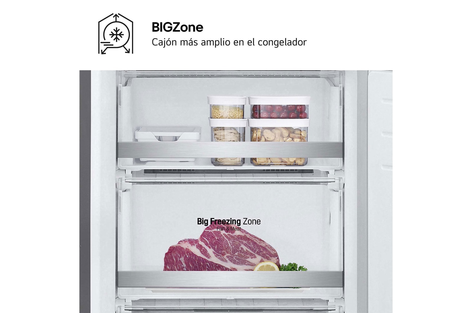 LG Frigorífico Combi Door Cooling+, 2m, Clasificación Un 20% más eficiente que A, capacidad de 419l, acero texturizado antihuellas. Serie 900, GBB92MBB3P