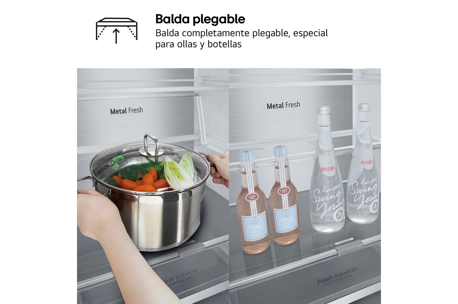 LG Frigorífico Combi Door Cooling+, 2m, Clasificación Un 20% más eficiente que A, capacidad de 419l, acero texturizado antihuellas. Serie 900, GBB92MBB3P