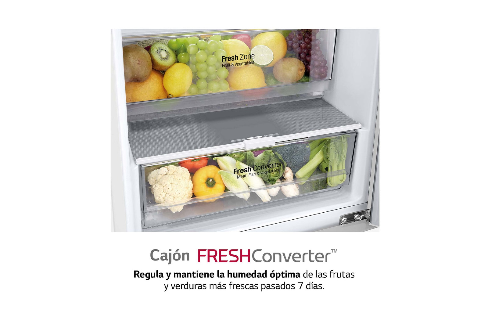 LG Frigorífico Combi 2m, Door Cooling Clasificación A, capacidad 419l, Blanco, Serie P-600, GBP62SWNAC