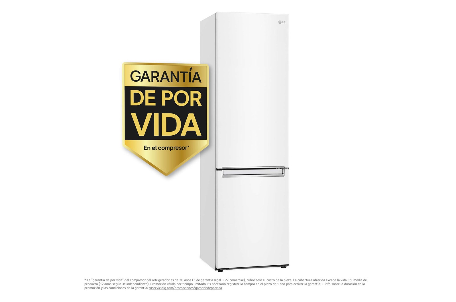 LG Outlet Frigorífico Combi Door Cooling+, 2m, Clasificación C, capacidad de 419l, Blanco, serie P-600, GBP62SWNCN1.OUTLET
