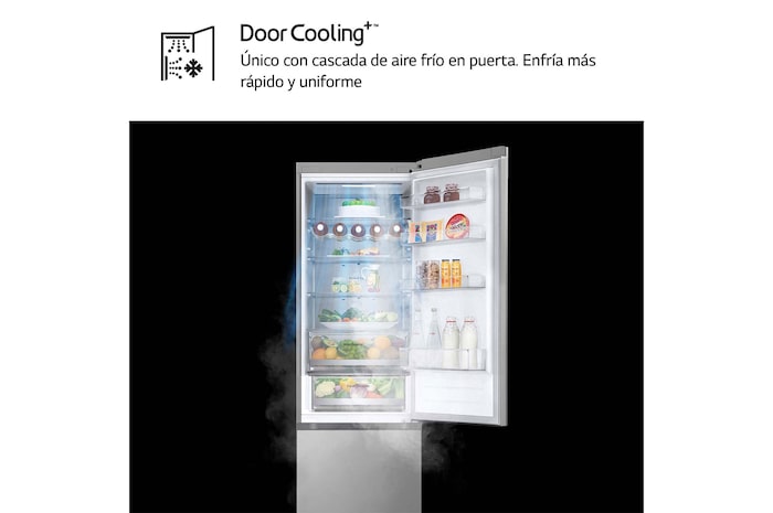 LG Frigorífico Combi Door Cooling+, 2,03m, Clasificación D, capacidad de 419l, blanco. Serie 500, GBV5250EPY, GBV5250EPY