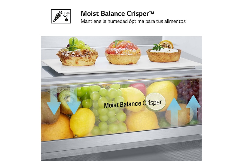 LG Frigorífico Combi Door Cooling+, 2,03m, Clasificación D, capacidad de 419l, blanco. Serie 500, GBV5250EPY, GBV5250EPY