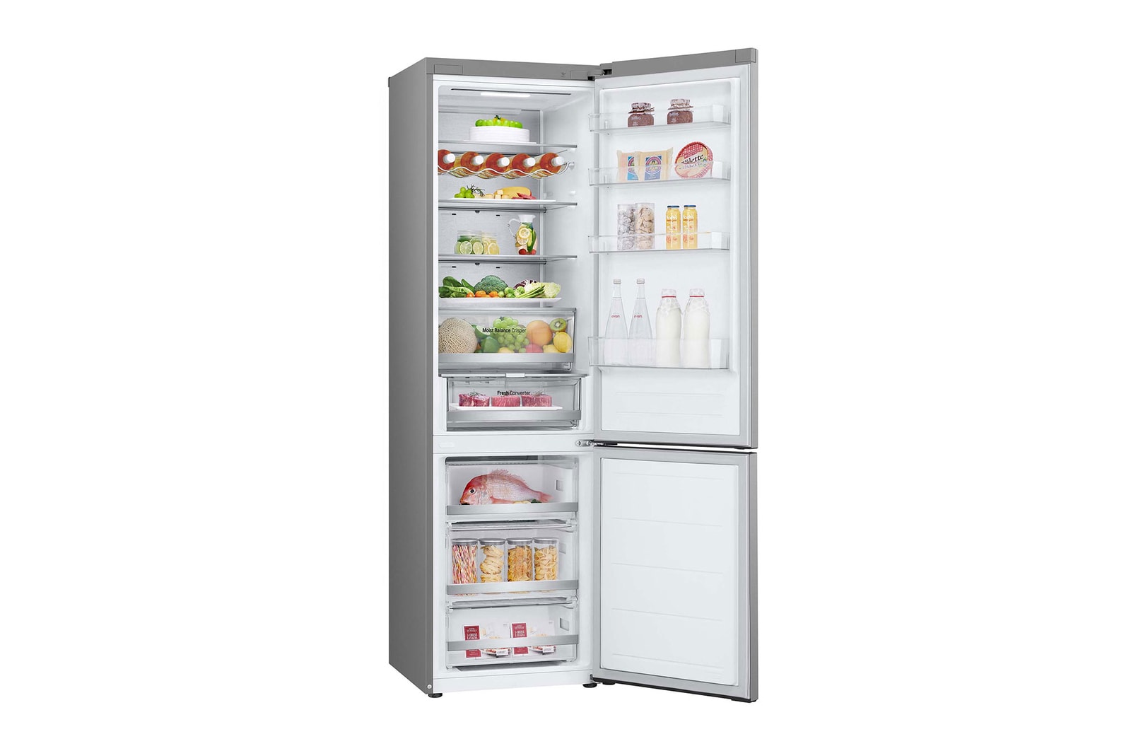 LG Frigorífico Combi Door Cooling+, 2,03m, Clasificación D, capacidad de 419l, blanco. Serie 500, GBV5250EPY, GBV5250EPY