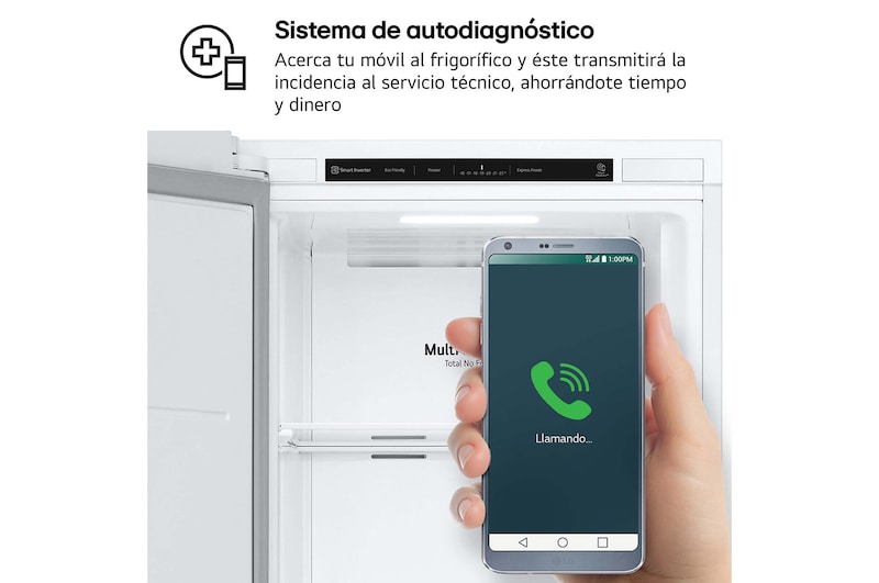 LG Congelador 1 Puerta Total No Frost Smart Inverter, Clasificación E, 324 L, <br> Blanco, GFT41SWGSZ