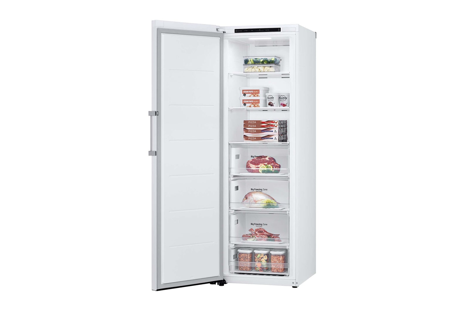 LG Congelador 1 Puerta Total No Frost Smart Inverter, Clasificación E, 324 L, <br> Blanco, GFT41SWGSZ