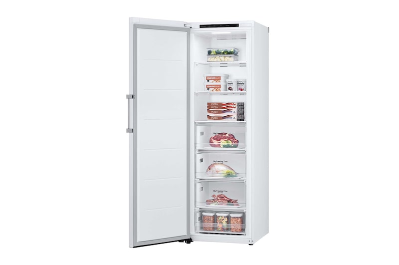 LG Congelador 1 Puerta Total No Frost Smart Inverter, Clasificación E, 324 L, <br> Blanco, GFT41SWGSZ