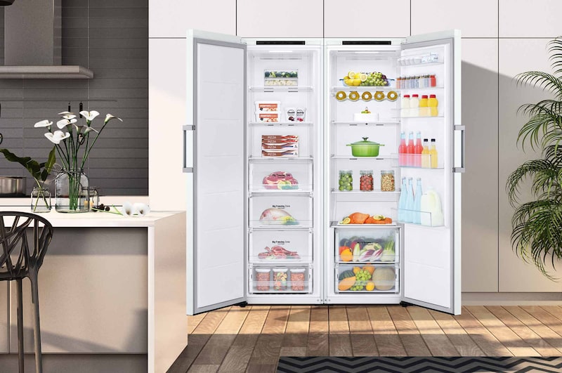 LG Congelador 1 Puerta Total No Frost Smart Inverter, Clasificación E, 324 L, <br> Blanco, GFT41SWGSZ