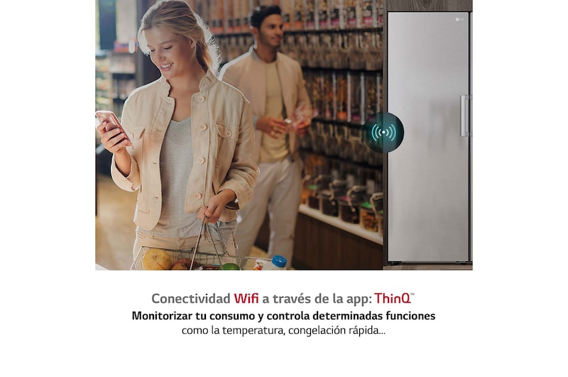 LG Frigorífico 1 puerta Door Cooling, Total No frost, Clasificación D, 413L, Acero inoxidable texturizado, GLM71MBCSF