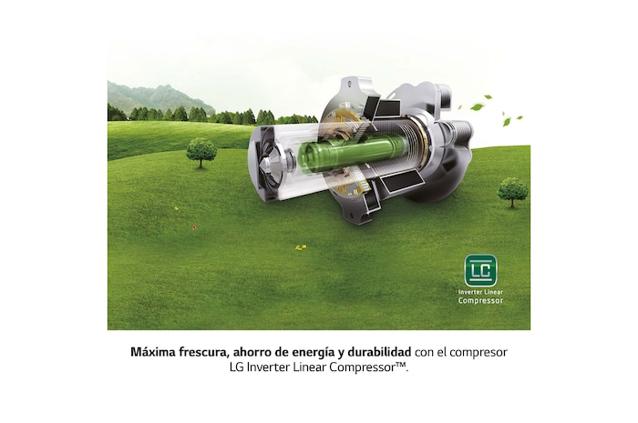 LG Frigorífico 1 puerta Door Cooling, Total No frost, Clasificación D, 413L, Acero inoxidable texturizado, GLM71MBCSF