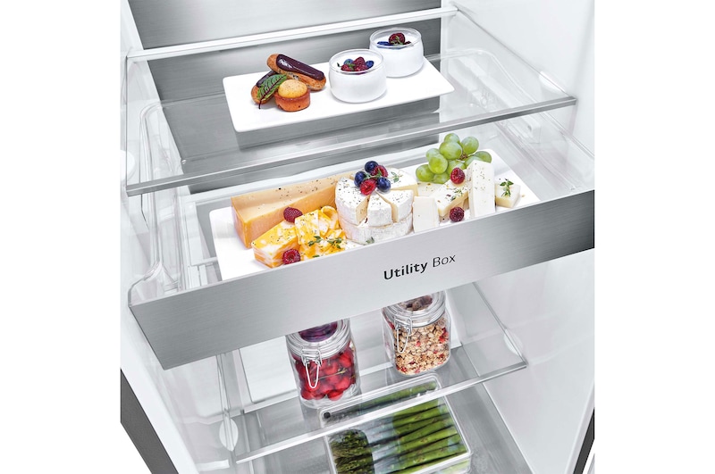 LG Frigorífico 1 puerta Door Cooling, Total No frost, Clasificación D, 413L, Acero inoxidable texturizado, GLM71MBCSF