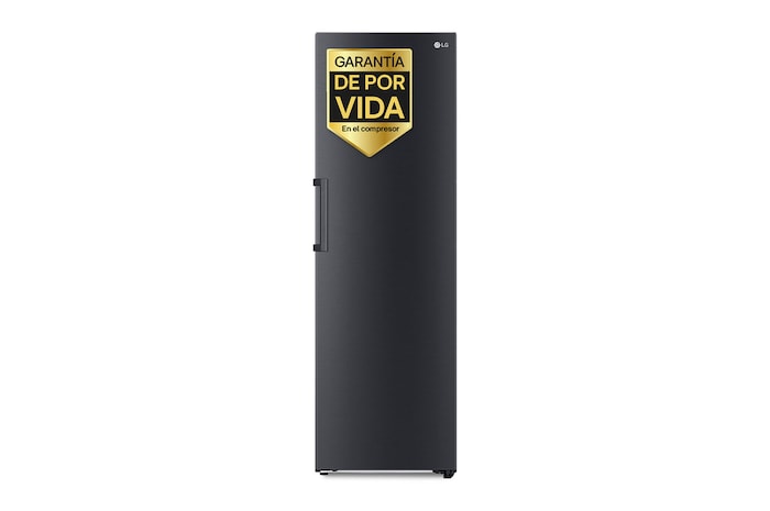 Vista frontal de Frigorífico Una Puerta antihuellas, 413L, Negro-grisáceo mate, GLM71MCCSX