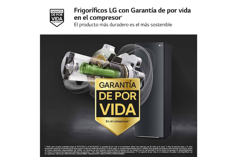 LG Outlet Frigorífico Clasificación C, 413L, Acero Negro-grisáceo mate antihuellas, GLM71MCCSX.OUTLET