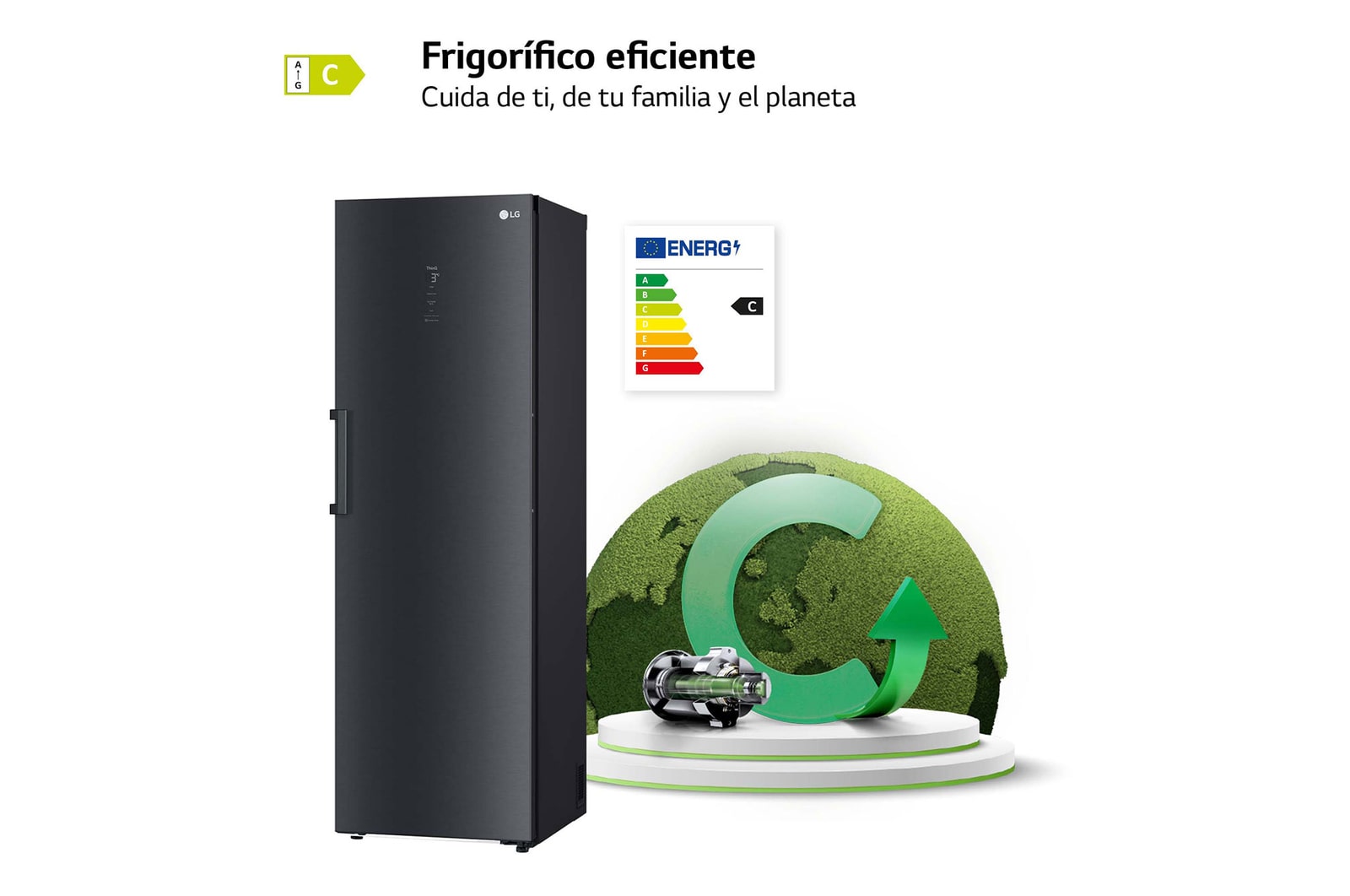 LG Outlet Frigorífico Clasificación C, 413L, Acero Negro-grisáceo mate antihuellas, GLM71MCCSX.OUTLET