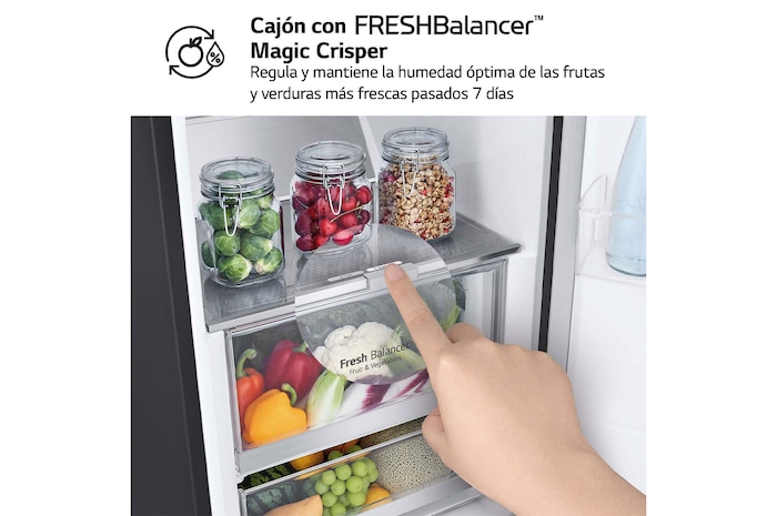 LG Outlet Frigorífico Clasificación C, 413L, Acero Negro-grisáceo mate antihuellas, GLM71MCCSX.OUTLET
