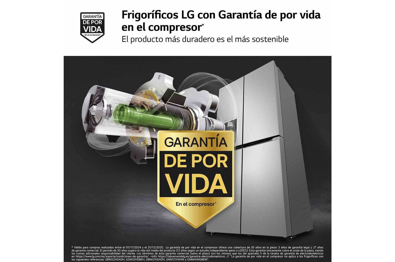 LG Outlet Frigorífico American Combi Ancho 83cm, Clasificación E, 508 L, Inox antihuellas, GML860PYFE.OUTLET