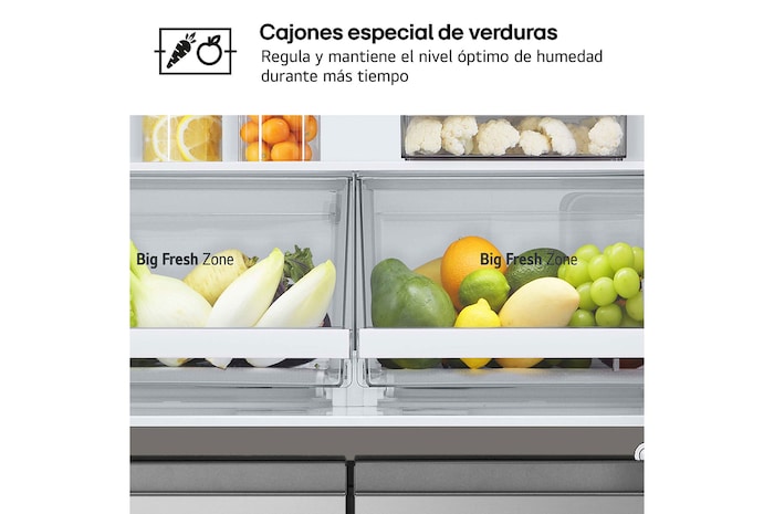LG Outlet Frigorífico American Combi Ancho 83cm, Clasificación E, 508 L, Inox antihuellas, GML860PYFE.OUTLET