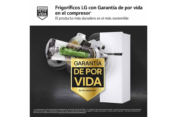 LG Outlet Frigorífico 2 Puertas, Total No Frost, 1,68 m., 287 L., Clasificación E, GTBV20SWGKD.OUTLET