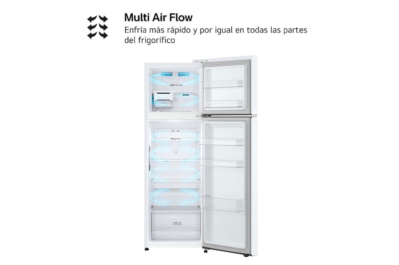 LG Frigorifico de 2 Puertas, 287L, 1,68 m, Total No Frost - Blanco, GTBV20SWGKD