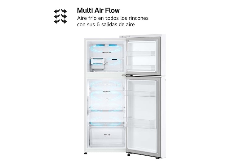 LG Frigorífico Dos Puertas 1,45m, Clasificación E, Total No Frost, Door Cooling - Blanco, GTBV22SWGKD