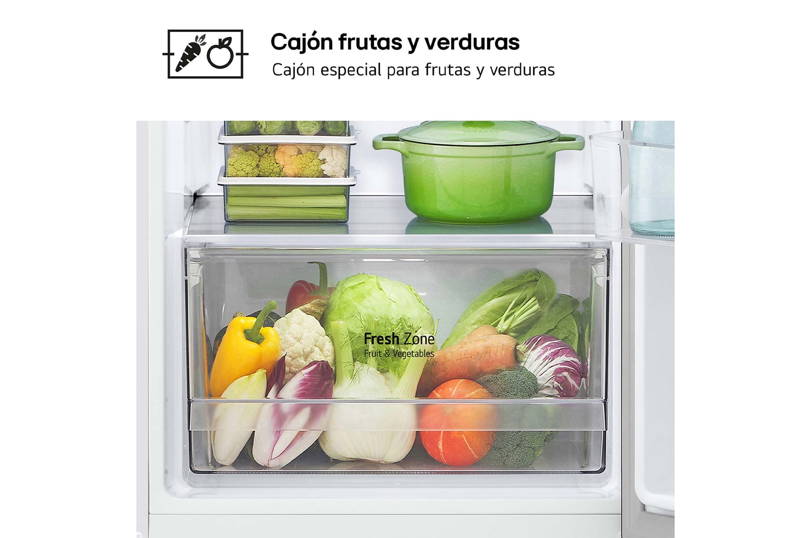 LG Frigorífico Dos Puertas 1,45m, Clasificación E, Total No Frost, Door Cooling - Blanco, GTBV22SWGKD