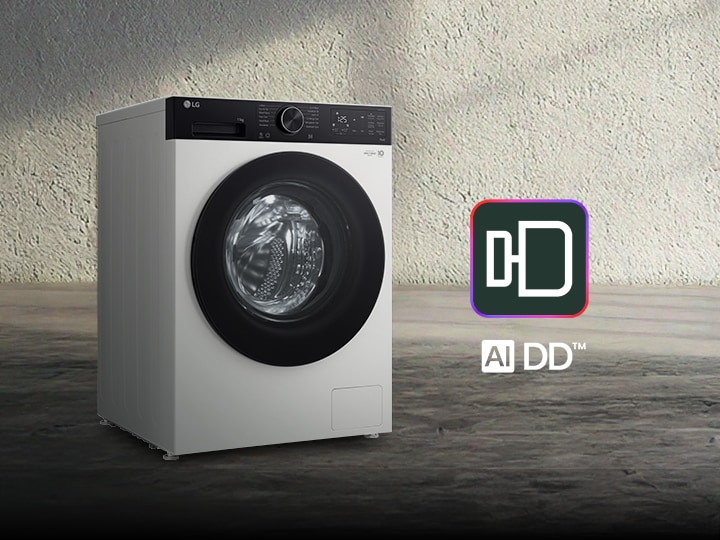 Lavadora LG con el emblema LG AI DD