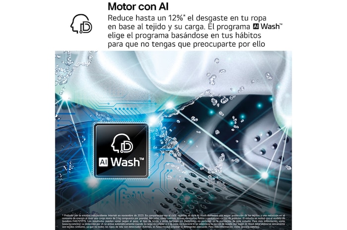 LG Lavadora Inteligente | LG F4X7009TBB, AI Direct Drive, TurboWash 360º, 9kg, 1400rpm, Serie 700, Un 40% más eficiente que A, Negro mate, F4X7009TBB